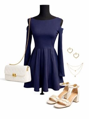 Susana Monaco Navy Ponte Fit & Flare Mini Dress | Fall Chic